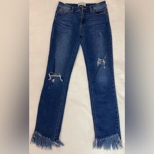 Distressed Free People Jeans with Frayed Hem Women’s size 26